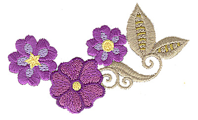 Embroidery Design: Floral design B 3.86w X 2.33h