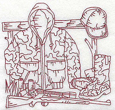 Embroidery Design: Hunters camauflage jacket large 6.12w X 5.88h