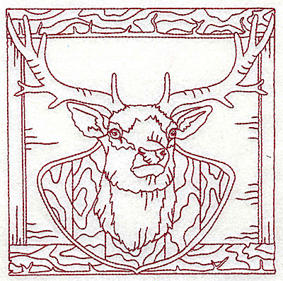 Embroidery Design: Mounted deer head large 6.12w X 6.12h