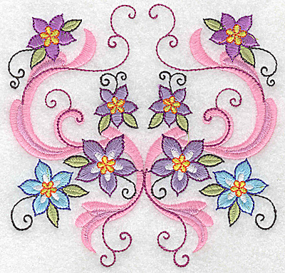 Embroidery Design: Delicate Floral design J large 4.94w X 4.84h