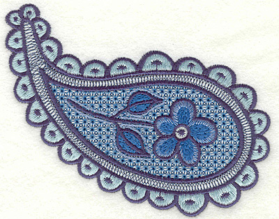 Embroidery Design: Floral Paisley A Large4.13" x 5.19"
