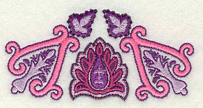Embroidery Design: Paisley K Small  2.03" x 4.14"