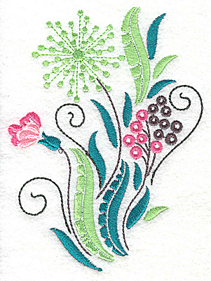 Embroidery Design: Dainty flowers 2A large 3.65w X 4.96h