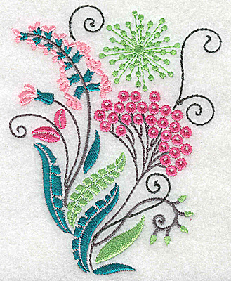 Embroidery Design: Dainty flowers 5A 3.45w X 4.45h