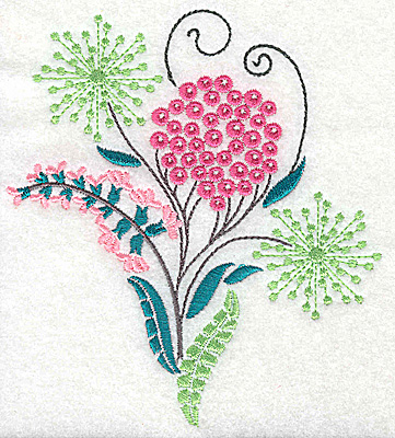 Embroidery Design: Dainty flowers 7B 4.47w X 4.98h