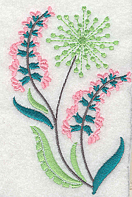 Embroidery Design: Dainty flowers 9B 2.53w X 3.89h