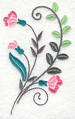 Embroidery Design: Dainty flowers 10C 2.36w X 3.89h