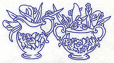 Embroidery Design: Creamer and sugar bowl large 4.97w X 2.68h