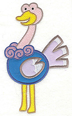 Embroidery Design: Ostrich Double Applique4.06h x 6.97h