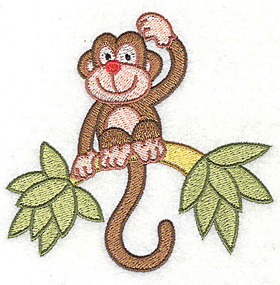 Embroidery Design: Monkey on a Limb3.67h x 3.80w