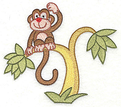 Embroidery Design: Monkey in a Tree4.44h x 4.96w