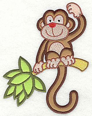 Embroidery Design: Monkey Double Applique4.77h x 6.26w