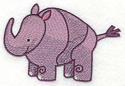 Embroidery Design: Rhinoceros Small2.47h x 3.74w