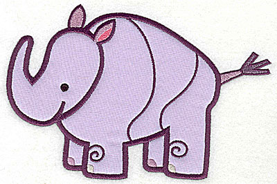 Embroidery Design: Rhinoceros Applique4.55h x 6.89w