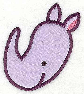 Embroidery Design: Rhinoceros Head Applique3.88h x 3.28w