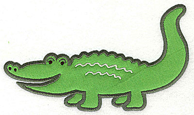 Embroidery Design: Crocodile Applique4.11h X 6.94w