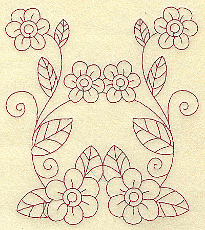 Embroidery Design: Floral violet 2 large 5.44w X 6.20h