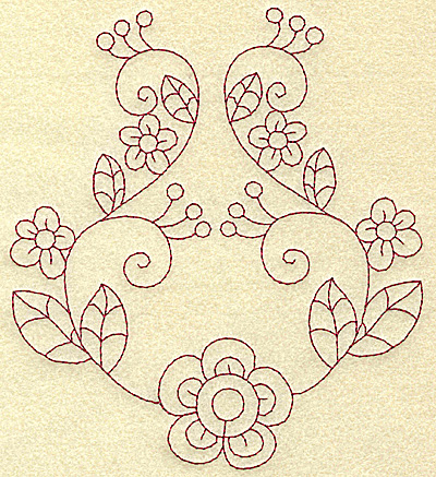 Embroidery Design: Floral violet 9 large 5.53w X 6.20h