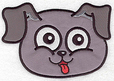 Embroidery Design: Devoted dog I double applique 6.24w X 4.37h
