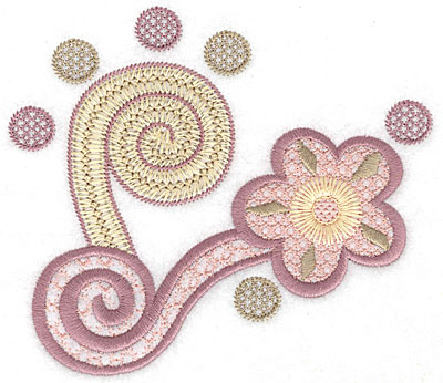 Embroidery Design: Floral swirl large  4.77"h x 5.43"w