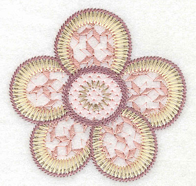 Embroidery Design: Flower  2.98"h x 3.04"w