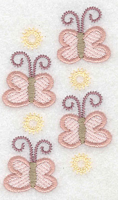 Embroidery Design: Butterflies four  3.54"h x 2.11"w