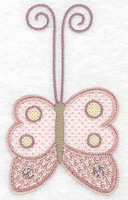 Embroidery Design: Butterfly large  5.70"h x 3.41"w
