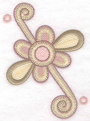 Embroidery Design: Flower swirl large  5.26"h x 3.69"w