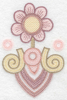 Embroidery Design: Flower motif large  4.97"h x 3.31"w