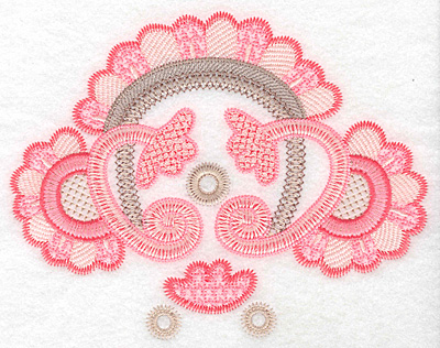 Embroidery Design: Floral fan design large  5.74"h x 7.29"w