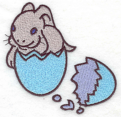 Embroidery Design: Bunny in egg shell large 4.14w X 4.00h
