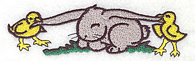Embroidery Design: Bunny with chicks large 4.98w X 1.50h