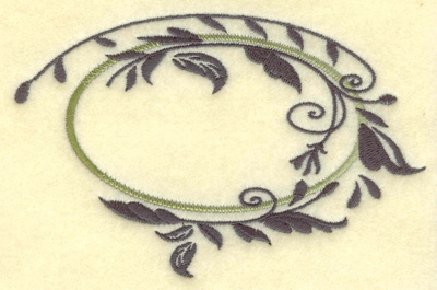 Embroidery Design: Oval vines A large 4.95w X 3.17h