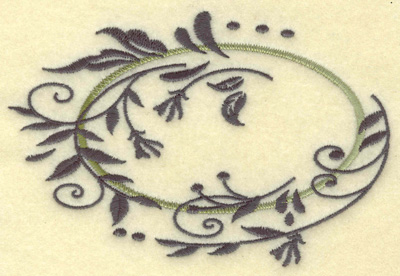 Embroidery Design: Oval vines C large 4.93w X 3.33h