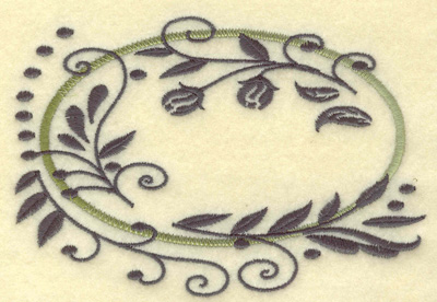 Embroidery Design: Oval Vines D large 4.96w X 3.39h