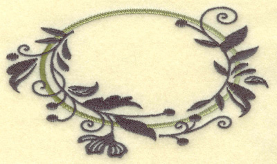 Embroidery Design: Oval Vines F large 4.95w X 2.90h