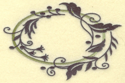 Embroidery Design: Oval Vines I large 4.97w X 3.28h