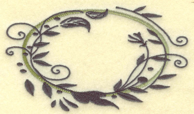 Embroidery Design: Oval Vines J large 4.95w X 2.94h