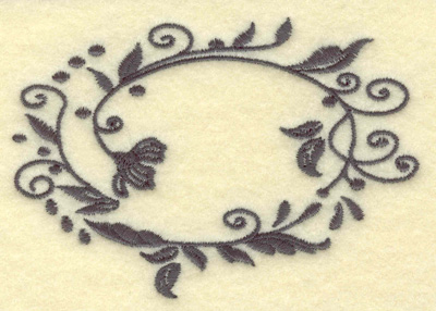 Embroidery Design: Oval Vines B single color 3.84w X 2.63h