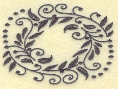 Embroidery Design: Oval Vines D single color 3.88w X 2.82h
