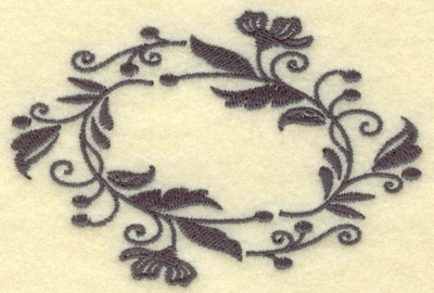 Embroidery Design: Oval Vines F single color 3.86w X 2.63h