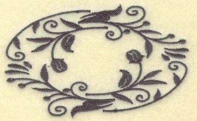 Embroidery Design: Oval Vines G single color 3.85w X 2.43h