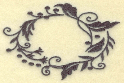 Embroidery Design: Oval Vines I single color 3.87w X 2.55h