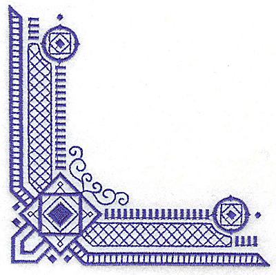 Embroidery Design: Elegant corner 7 large 4.95w X 4.95h