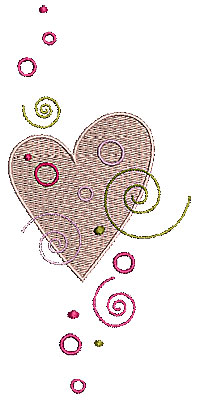 Embroidery Design: Heart with swirls 2 2.83w X 5.98h