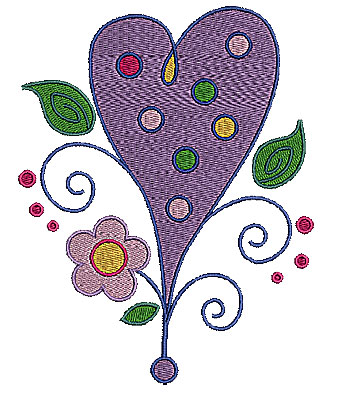 Embroidery Design: Heart with swirls 7 4.68w X 5.98h