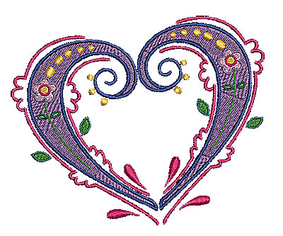 Embroidery Design: Heart 12 5.44w X 4.45h