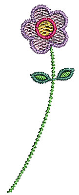 Embroidery Design: Flower 6 0.77w X 2.18h