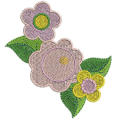 Embroidery Design: Flowers 2.91w X 3.20h