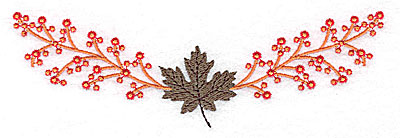 Embroidery Design: Berries with maple leaf 6.41w X 2.03h